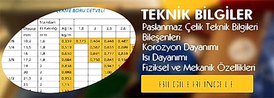 PASLANMAZ ÇELİK TEKNİK BİLGİLERİ